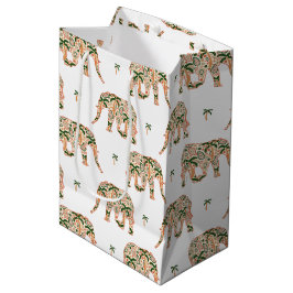 Sacola Para Presentes Média Indian Floral Paisley Ornate Elephants