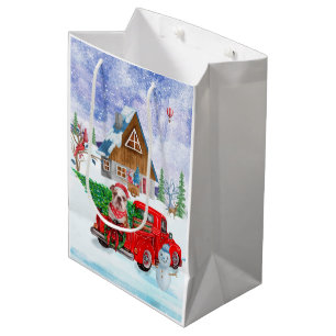 Sacola Para Presentes Média Inglês Buldogue No Parto De Natal