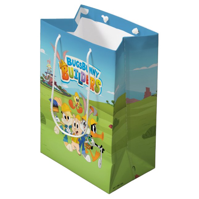 Sacola Para Presentes Média INSETOS BUNNY BUILDERS™| Grupo Looney Builders (Frente inclinada)
