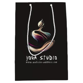 Sacola Para Presentes Média Instrutor de Meditação de Yoga Pincelada na Posiçã