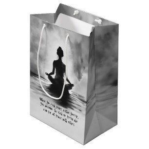 Sacola Para Presentes Média Instrutor de Meditação de Yoga Pose do Lótus Pintu
