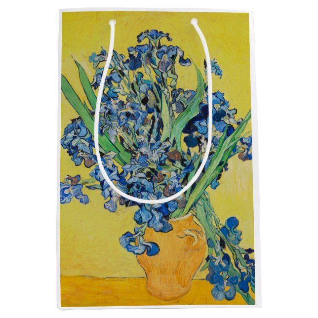 Sacola Para Presentes Média Irises Vincent van Gogh (Frente)