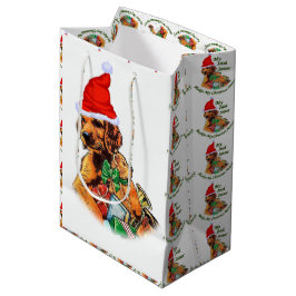 Sacola Para Presentes Média Irish Setter Christmas