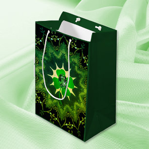 Sacola Para Presentes Média Irish Shamrock e Emerald