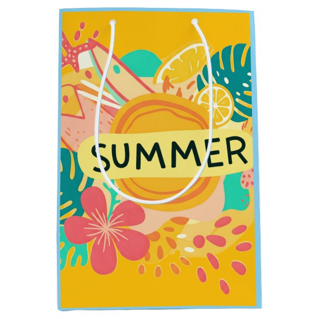 Sacola Para Presentes Média "Island Vibes: Design de camiseta de verão (Frente)