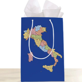 Sacola Para Presentes Média Italy Map Gift Bag – Colorful Regional Design