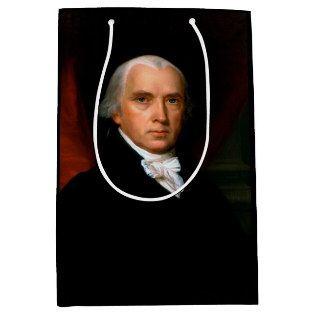 Sacola Para Presentes Média James Madison, o 4º Presidente: América Colonial (Frente)