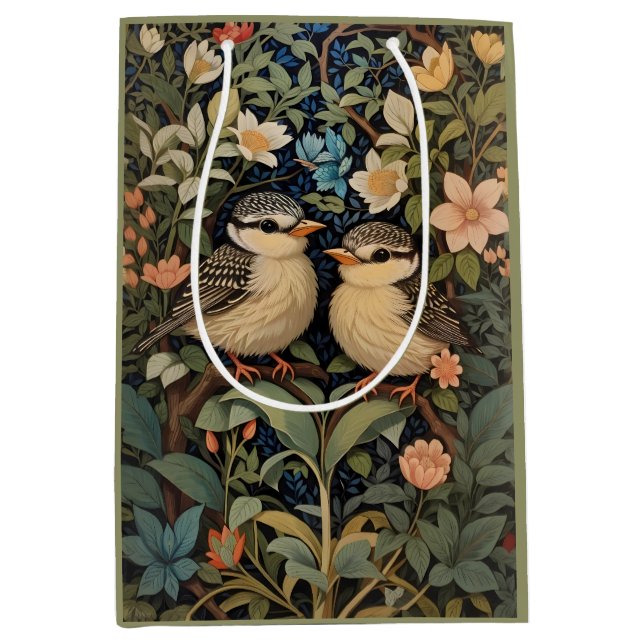 Sacola Para Presentes Média Jardim Botânico de Duas Bebês Cutas (Frente)