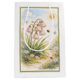 Sacola Para Presentes Média Jardim Caprichoso de Sininhos da Primavera