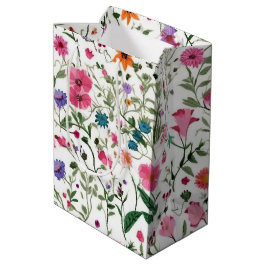 Sacola Para Presentes Média Jardim de flor selvagem
