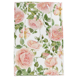 Sacola Para Presentes Média Jardim Rosa Rosa Elegante