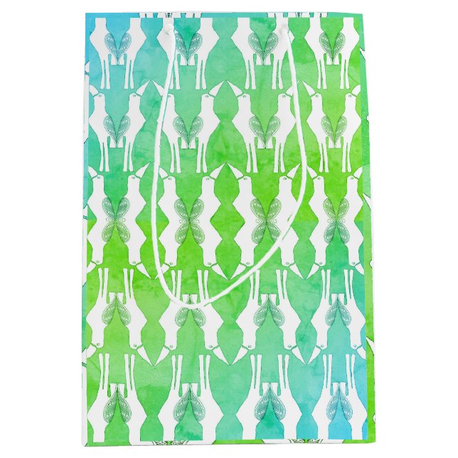 Sacola Para Presentes Média Javan Myna Bird Gift Bag (Frente)