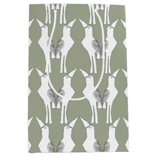 Sacola Para Presentes Média Javan Myna Bird - Papel de embrulhamento (Frente)