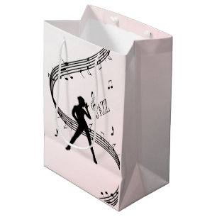Sacola Para Presentes Média Jazz Dance Pink Music