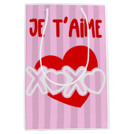 Sacola Para Presentes Média Je t’aime.
