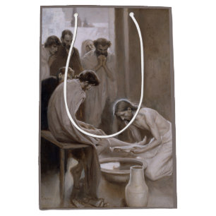 Sacola Para Presentes Média Jesus Lavando os Pés de Seus Discípulos