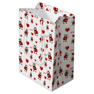 Sacola Para Presentes Média Joaninhas Fofas em Branco