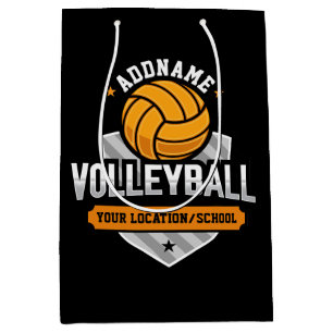 Sacola Para Presentes Média Jogador da Equipe de Volei da Escola Varsity ADD T