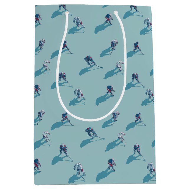 Sacola Para Presentes Média Jogadores de hóquei no gelo (Frente)