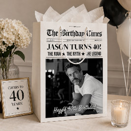 Sacola Para Presentes Média Jornal de Aniversário Personalizado