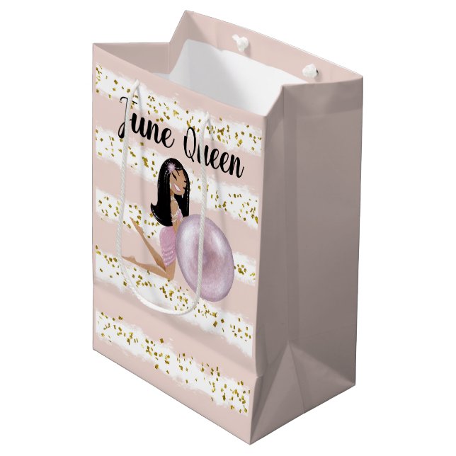 Sacola Para Presentes Média June Queen Birthday (Frente inclinada)
