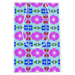 Sacola Para Presentes Média Kaleidoscópio Flor de Açafrão Azure