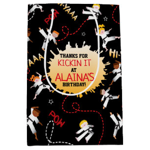 Sacola Para Presentes Média Karate Kids Taekwondo Crianças Festa de aniversári