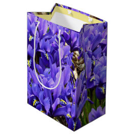 Sacola Para Presentes Média Katherine Hodgkin Irrises Primavera Floral Roxo