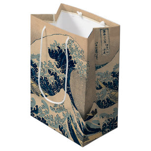 Sacola Para Presentes Média Katsushika Hokusai. A onda do Excelente de Kanagaw