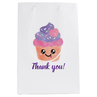 Sacola Para Presentes Média Kawaii Cupcake