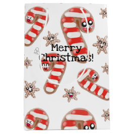 Sacola Para Presentes Média Kawaii Ginger Bread - Feliz Natal