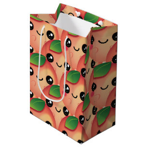 Sacola Para Presentes Média Kawaii Peach
