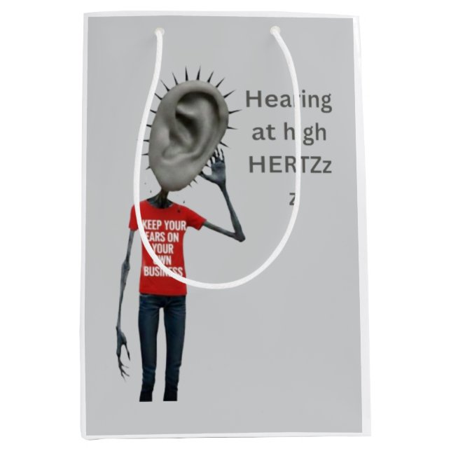 Sacola Para Presentes Média Keep your ears on your own business (Frente)