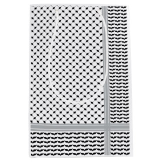 Sacola Para Presentes Média Keffiyeh preto e branco palestino