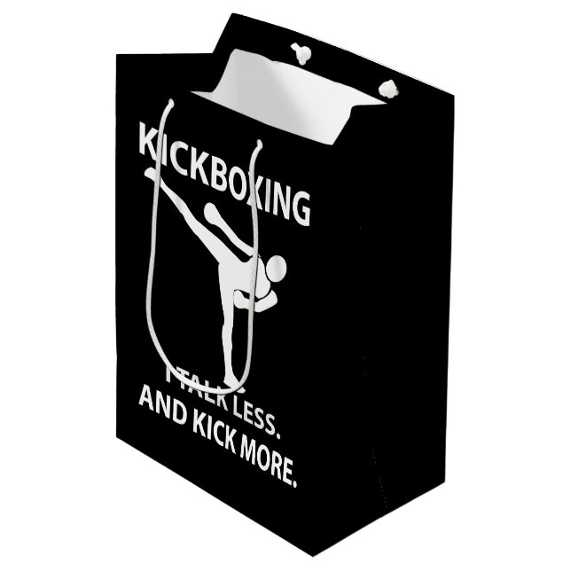Sacola Para Presentes Média Kickboxing Martial Arts Boxer (Frente inclinada)