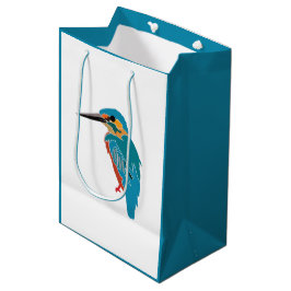 Sacola Para Presentes Média Kingfisher Bird Art