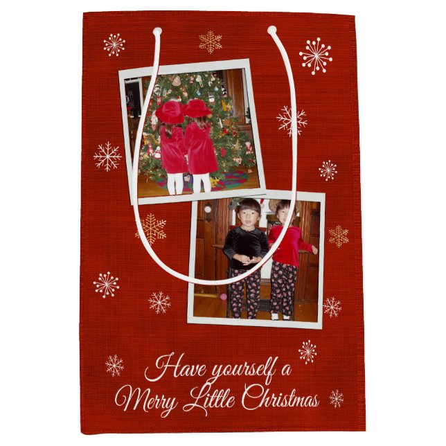 Sacola Para Presentes Média Kisses Floco de Neve (Frente)