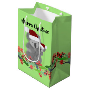 Sacola Para Presentes Média Koalas de Natal Médio
