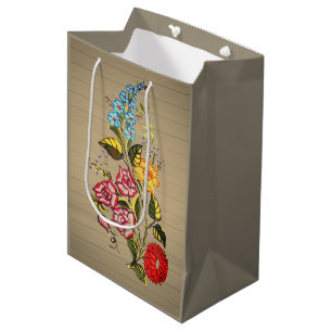 Sacola Para Presentes Média kocsai floral motifs- madeira