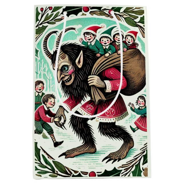 Sacola Para Presentes Média Krampus Christmas (Frente)