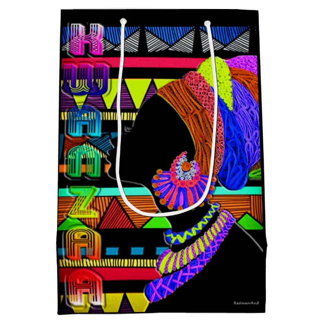 Sacola Para Presentes Média Kwanzaa (Verso)