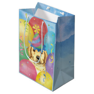 Sacola Para Presentes Média Laboratório Birthday Balloons Yellow