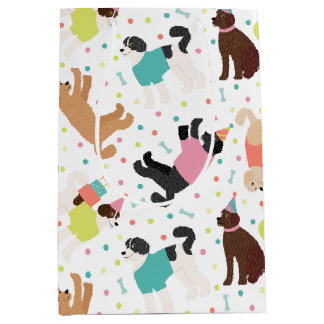 Sacola Para Presentes Média Labradoodle / Festa de aniversário de Goldendoodle