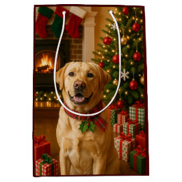 Sacola Para Presentes Média Labrador Retriever Holiday Card