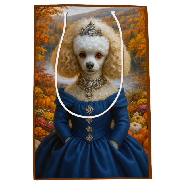 Sacola Para Presentes Média Lady Autumn , Poodle  (Frente)