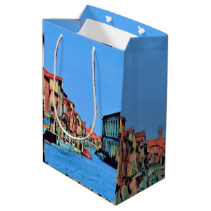 Sacola Para Presentes Média Lagoa veneziana - MURANO - vista