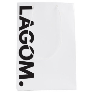 Sacola Para Presentes Média LAGOM. Preto e Branco
