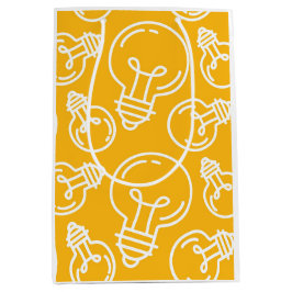 Sacola Para Presentes Média Lâmpadas leves ideias modernas — branco-empresário