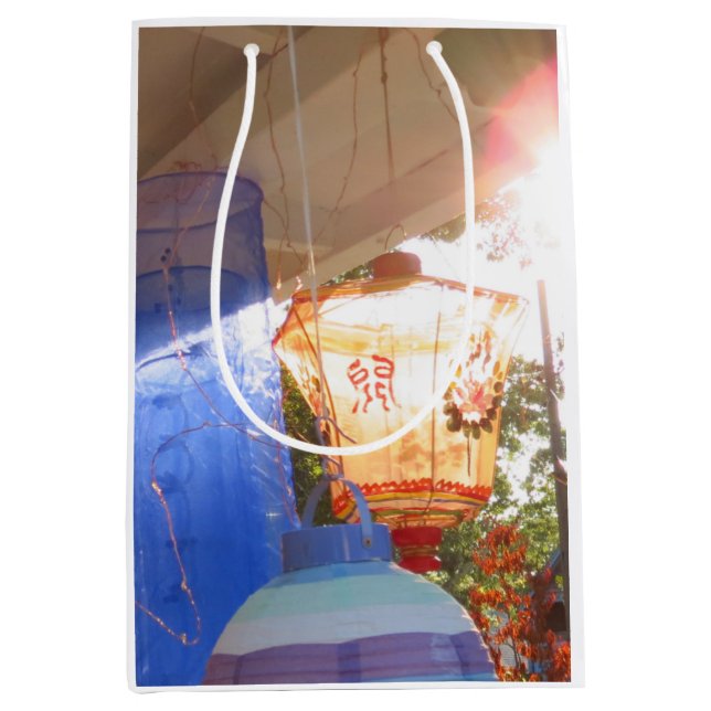 Sacola Para Presentes Média Lanternas de Iluminação Grande - Vineyard de Marth (Frente)