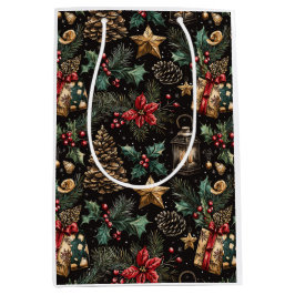 Sacola Para Presentes Média Lanternas de Natal Antigas